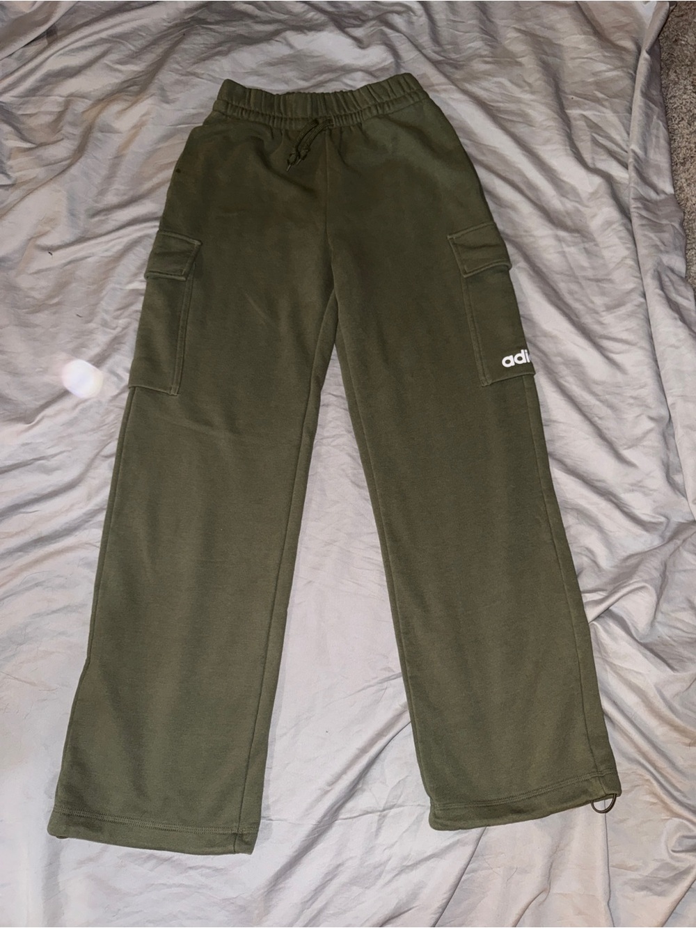 adidas Kids Olive Green Cargo Joggers
